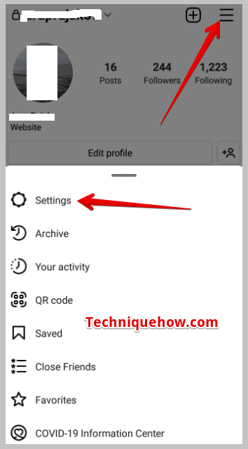 click on the three lines icon