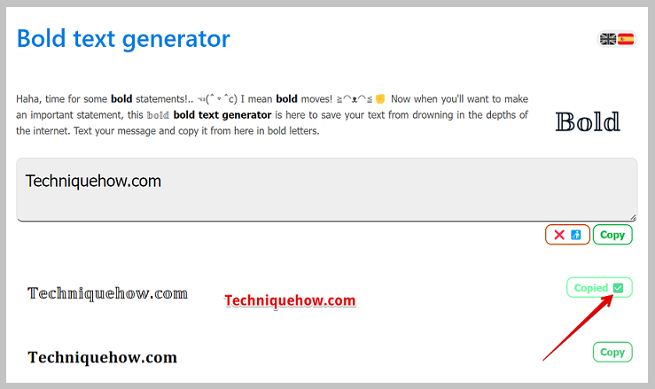 copy the text on your clipboard
