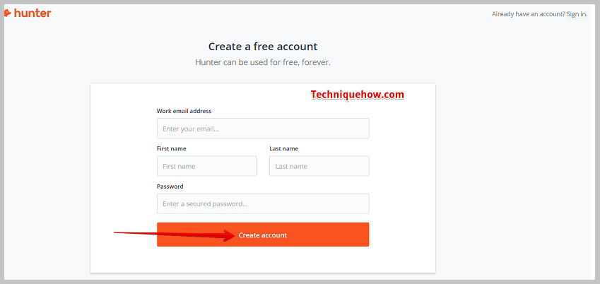 create an account immediately after installing it