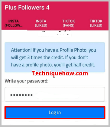 entering your password