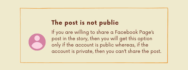 post you're sharing to Story is not public