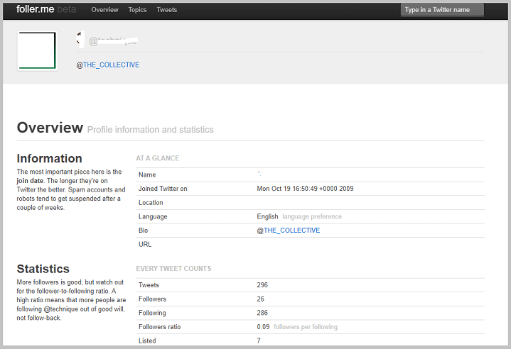 profile information