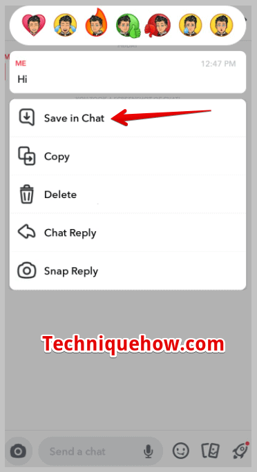 save in chat option