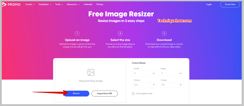 see the Upload Image option