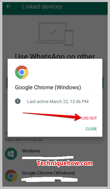 tap on the 'log out' to disable