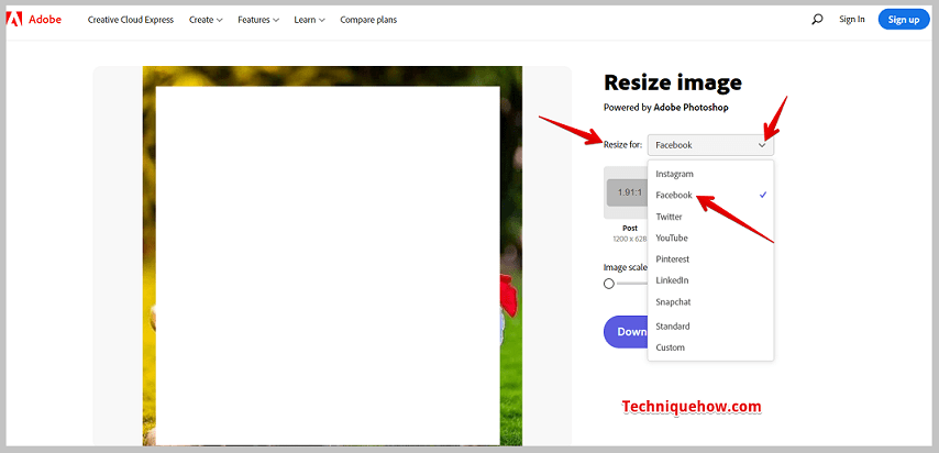 the Resize for box
