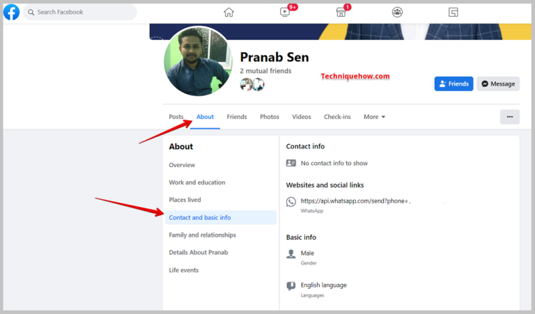 how to get contacts number from facebook messenger