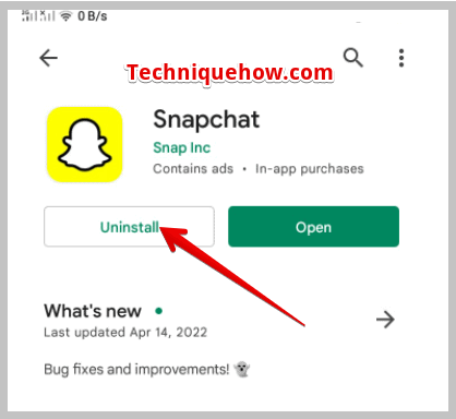 After uninstalling Snapchat