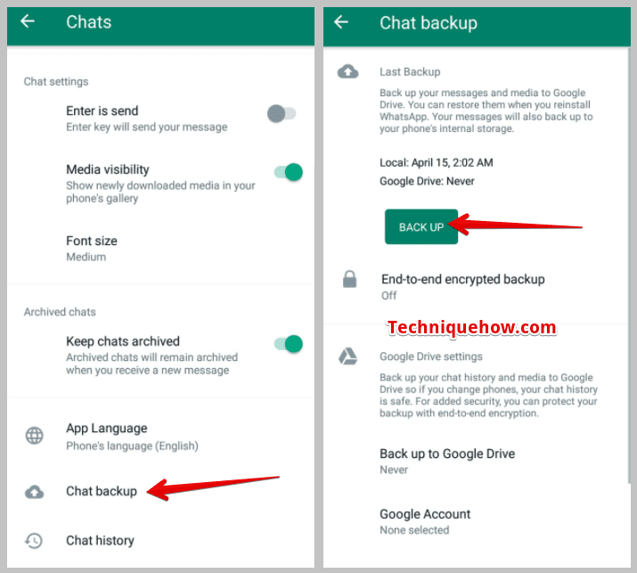 Chat backup