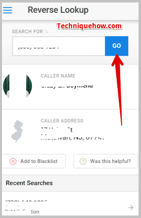Click on Go to search