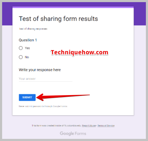 Click on Submit