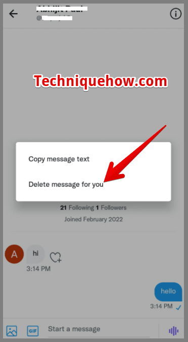 Delete message for you