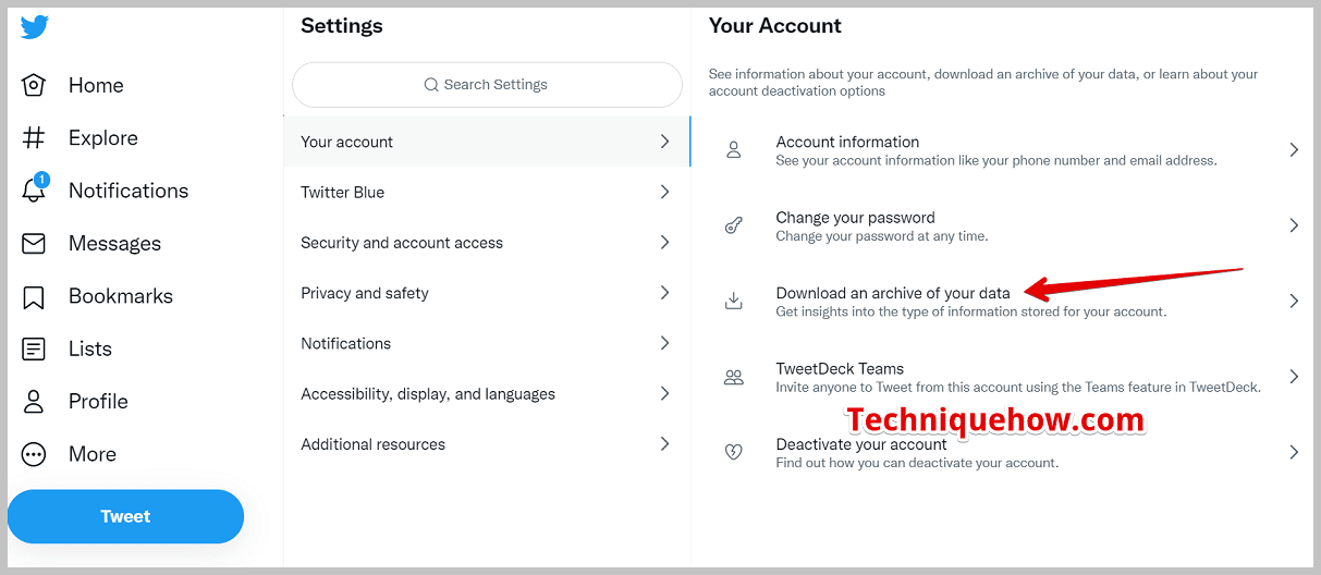 Download an archive of your data