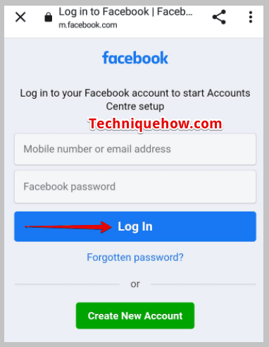 Facebook login information