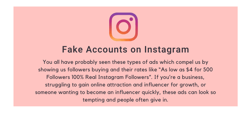 Fake Accounts on Instagram