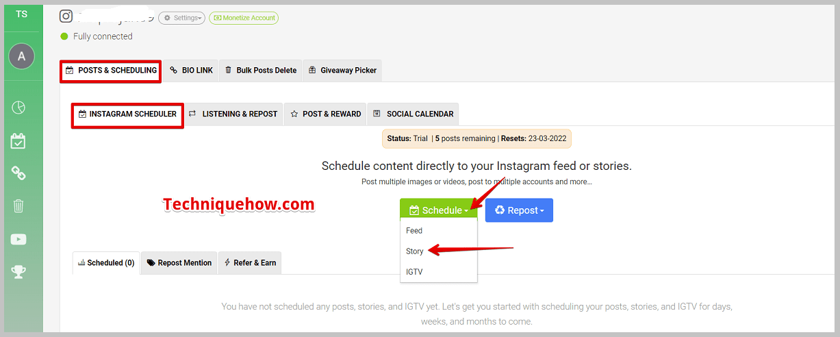 “Scheduler” tool