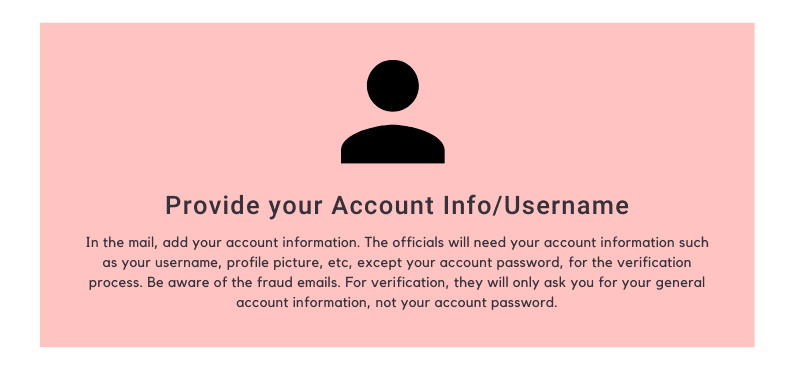Then provide your account info username