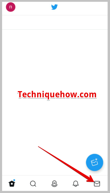 Twitter and tap the envelope icon