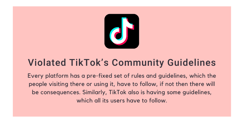 Violated TikTok's Community Guidelines