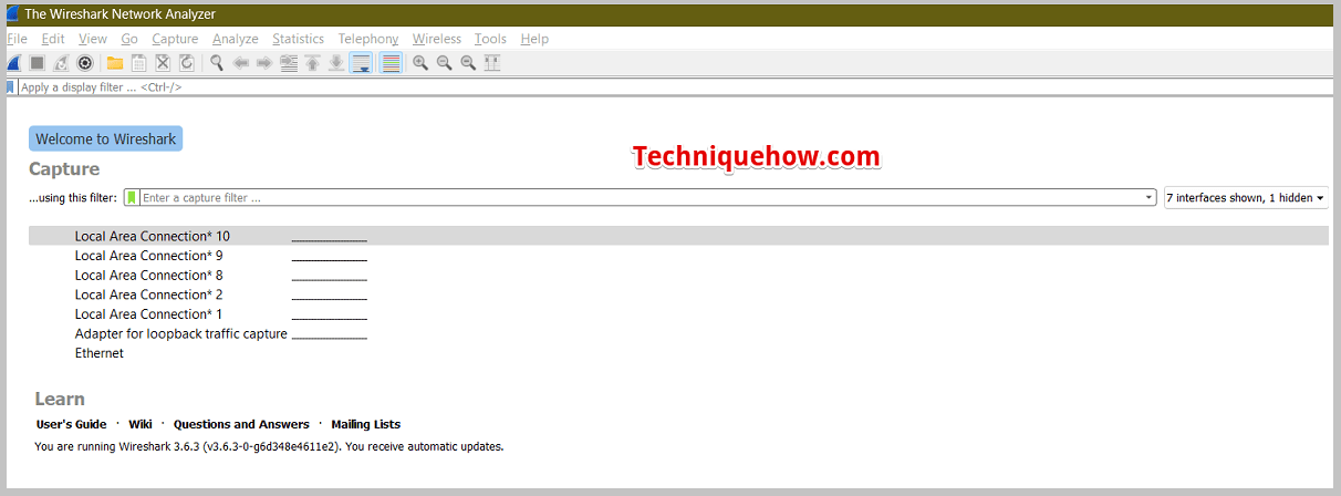 Wireshark window