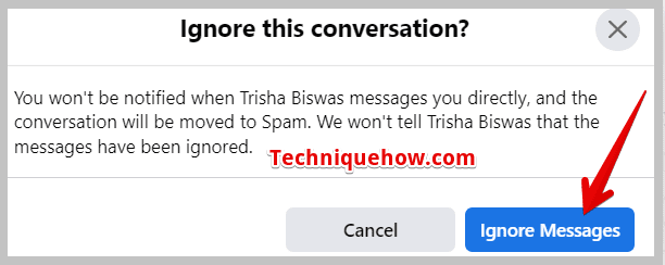 blue Ignore Messages box