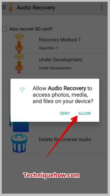 click on Allow to provide