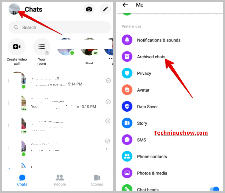 click on Archived chats