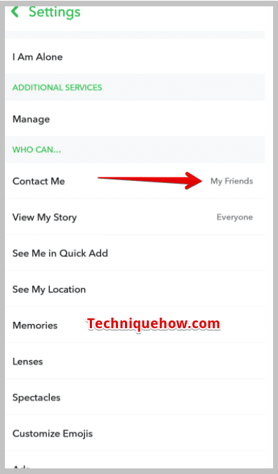 click on Contact Me