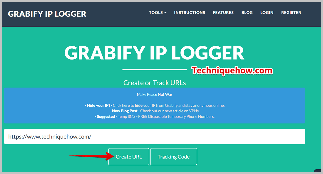 Click on create URL