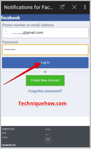 click on Log in