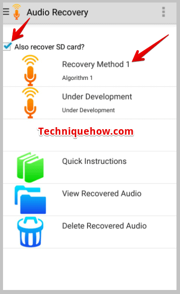 click on Recovery Method 1