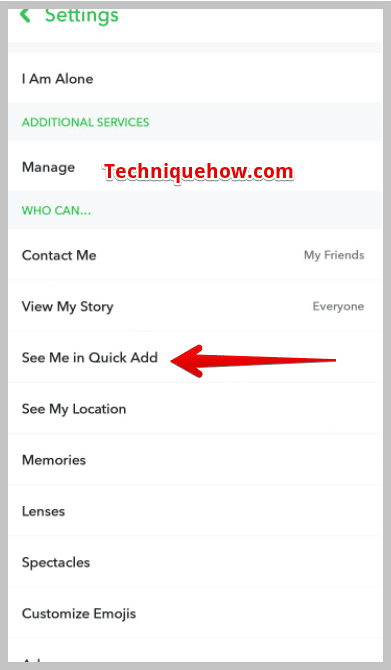 click on See Me in Quick Add