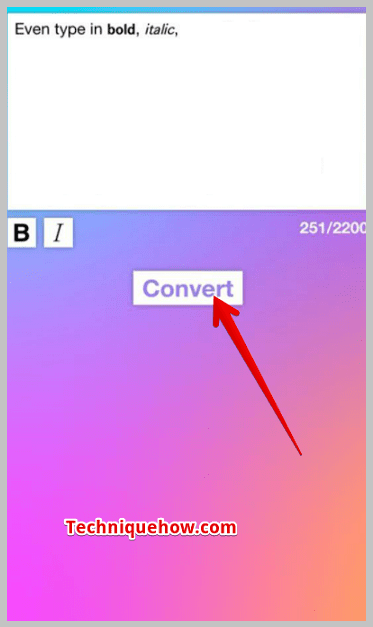  click on the Convert button