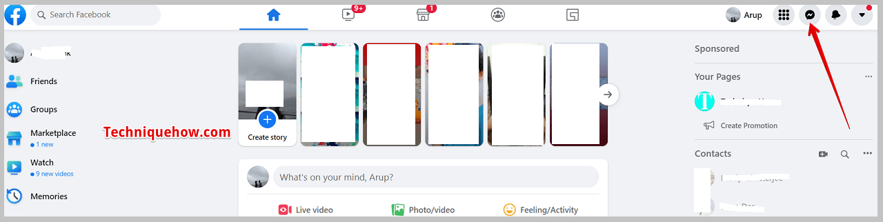 click on the Messenger icon