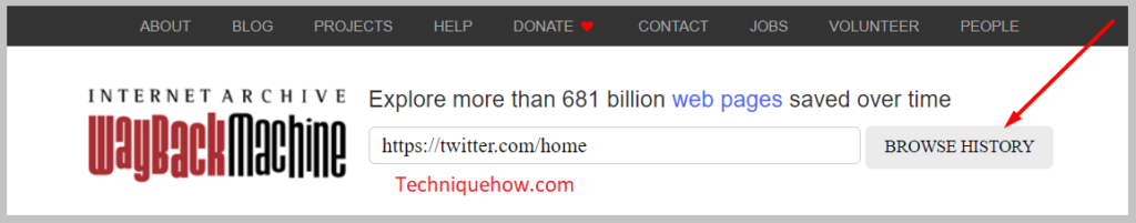 click on the button Browse History