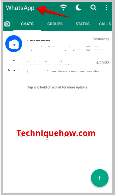 click on the word WhatsApp