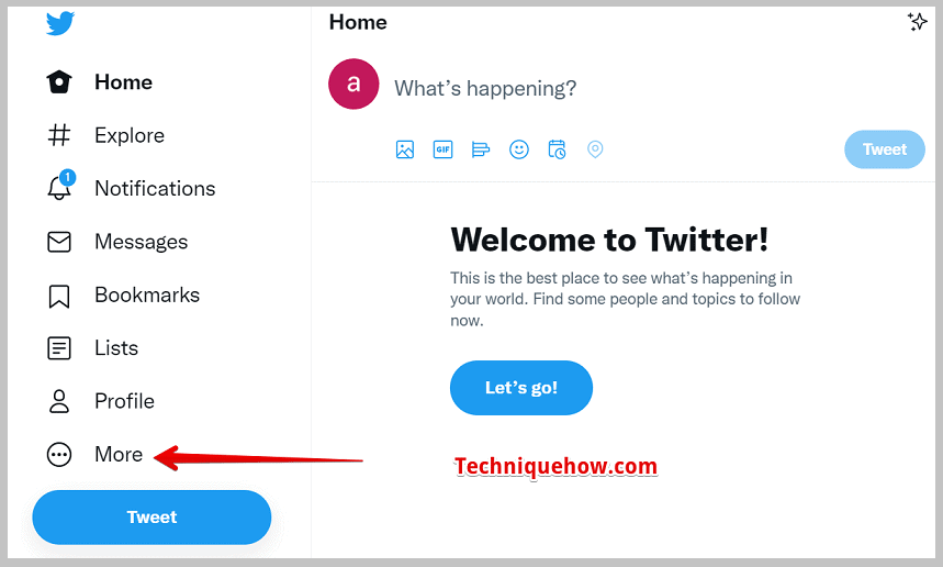 clicking on the More option