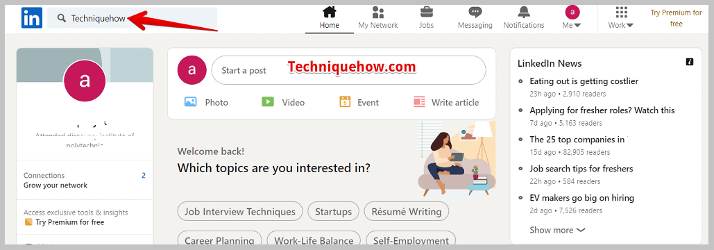 search for the user