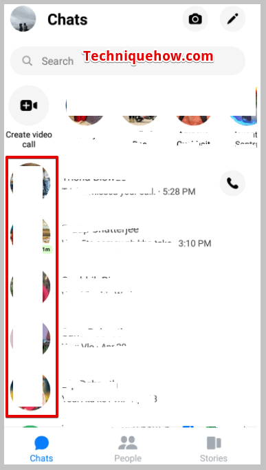 see the list of chats