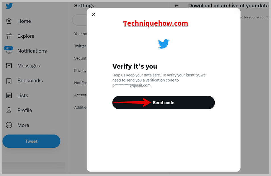 send a verification code