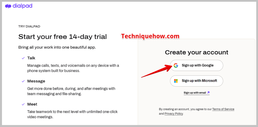 sign up for an account