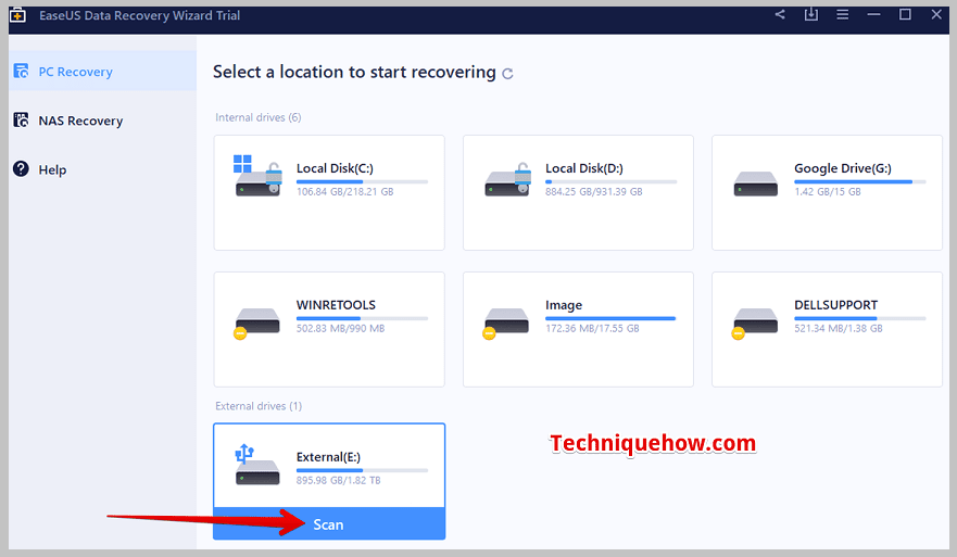 start the scanning process