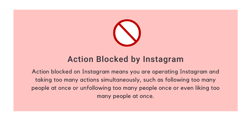 Action blocked by Instagram
