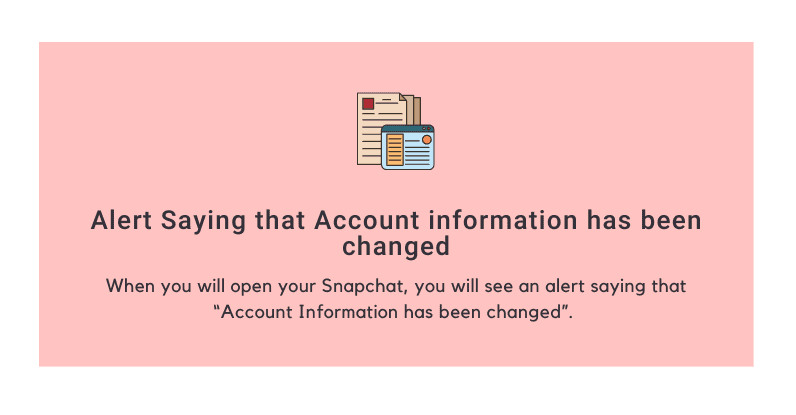 Alert Saying that 'Account information has been changed