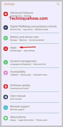 Apps option