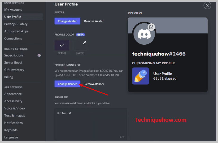 Change Banner blue button on discrod