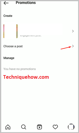 choose a post on instagram