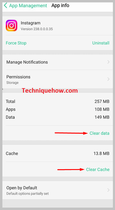 Clear cache option