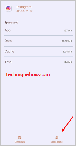 Clear cache option