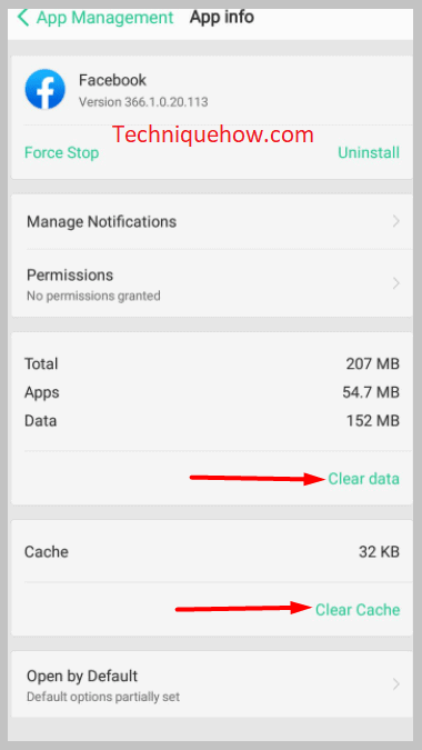  Clear data and Clear Cache 